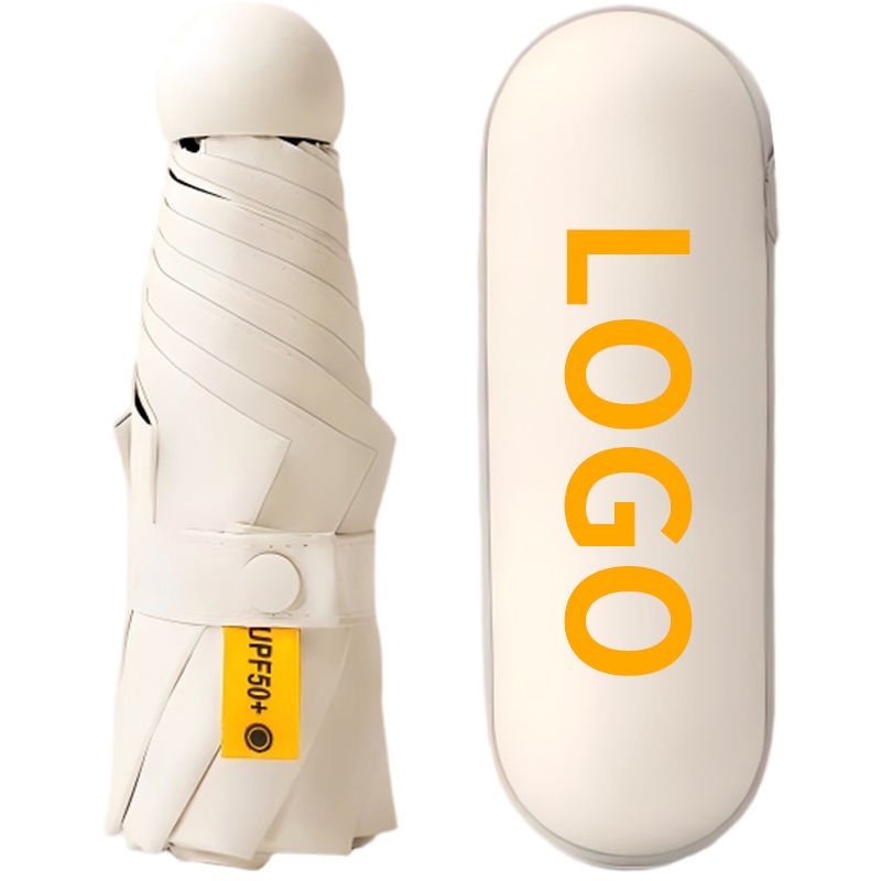 5 Fold Sun Rain Pocket Folding Mini Umbrella Business Gifts UV Protection Personal Umbrellas Custom with logo Printing Gift