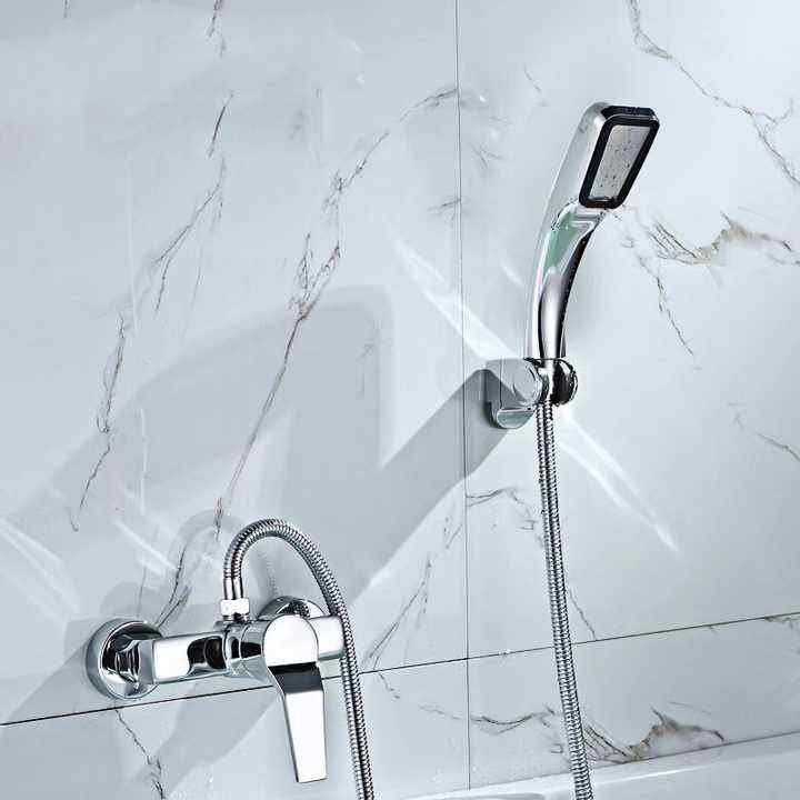 Economic Durable Chrome Bathtub Faucet Brass Hot Cold Water Bathroom Shower Mixer Set With Shower Head