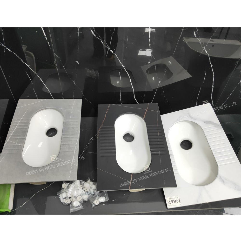 Modern Marble Design Rock Slab Squatting Toilet Bathroom Hotel Sintered Stone Wc Squat Pan for Public Toilet