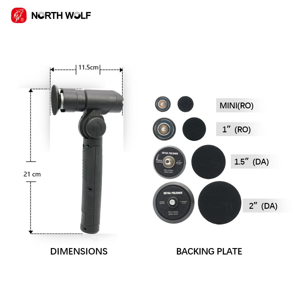 For BL-MINI Multifunctional Mini Electric Buffer Polisher Portable Car Cordless Foldable RO/DA 66W Polisher Kit