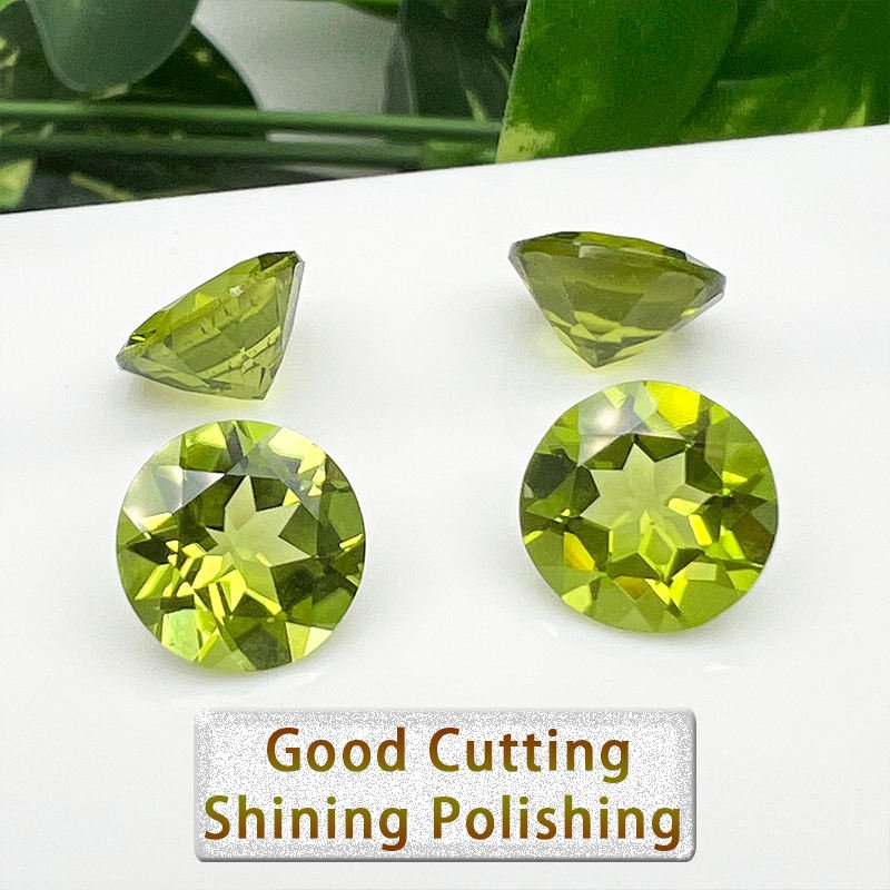 Round 4.0mm~7.0mm Faceted Natural Crystal Semi Gemstone VS Good Quality Jewelry Setting Natural Peridot