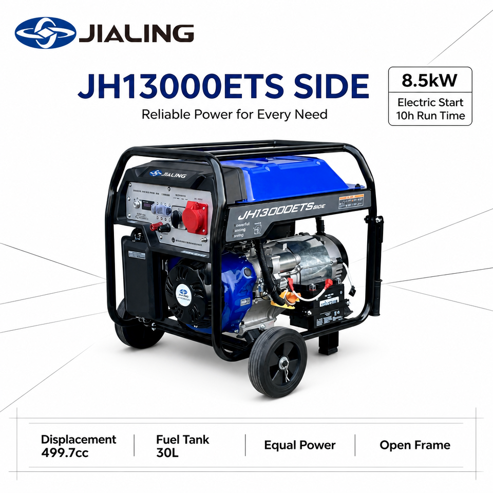 JIALING JH13000ETS Equal Power Electric Start Gasoline Generator Set 8.5-9.8kW 30L Fuel Tank Portable Power Generator