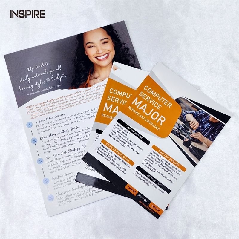 Custom Color Digital Printing Service for Cardboard A2/A3/A4/A5/A6 Brochures Flyers Catalogues with Film Lamination