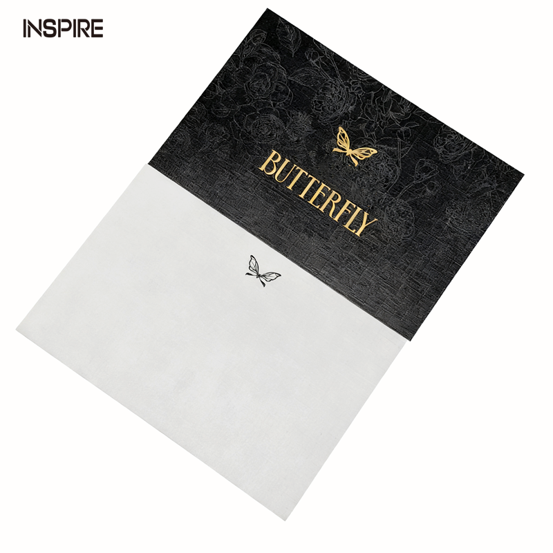 Wholesale Inspire IP0073 Gold Stamping ECO Friendly Film Laminated Customized Fancy Design Digital Printing Handmade Paper Thank
