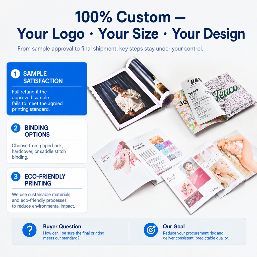 Eco Friendly Custom Digital Printing Service Paper Mini Colorful Booklet Catalogue Brochure UV Printing